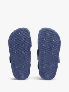 Logo Double Hook And Loop Sandals — Blue 5