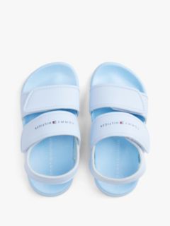 Logo Double Hook And Loop Sandals — Blue 3