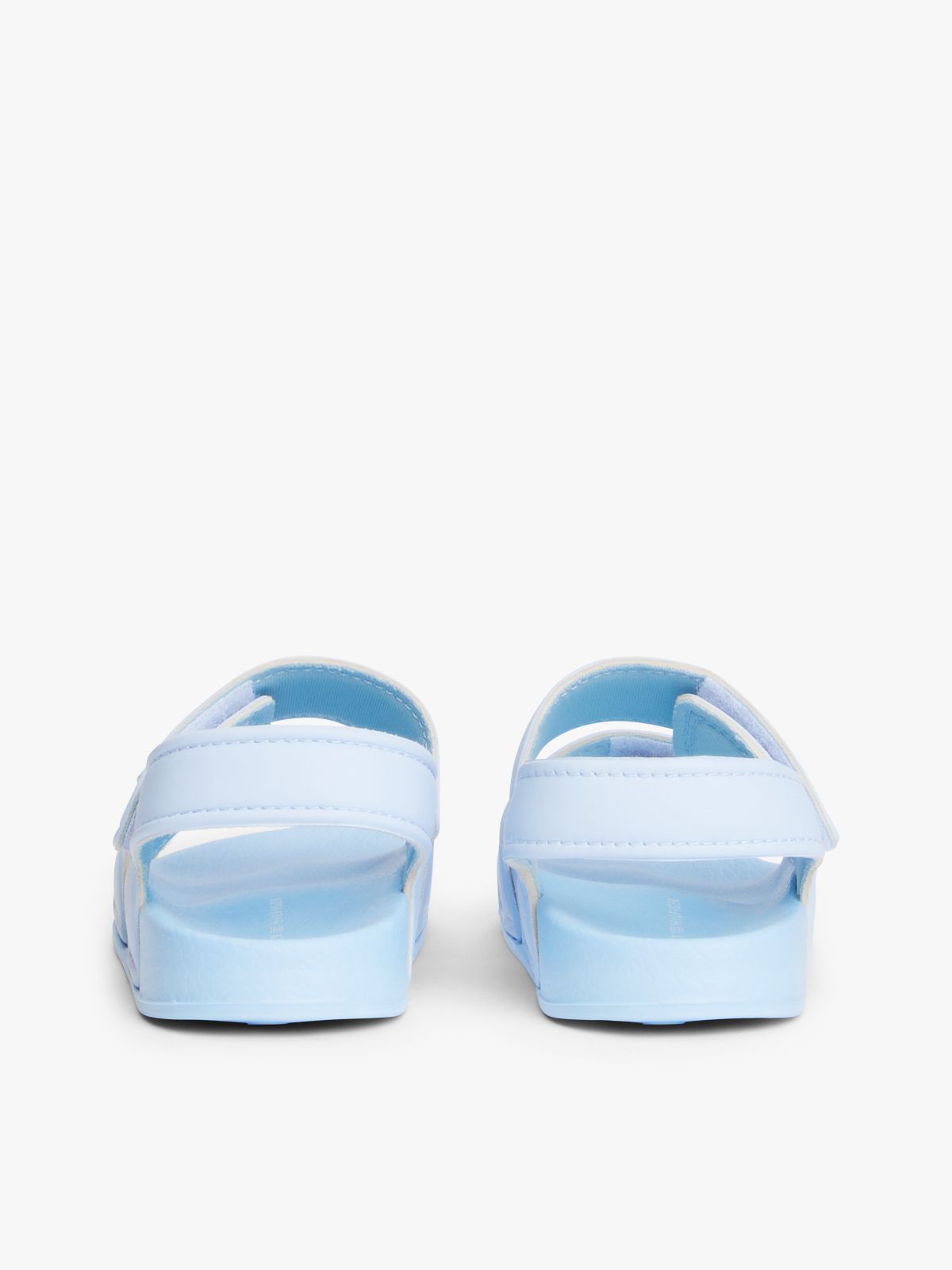 Logo Double Hook And Loop Sandals — Blue