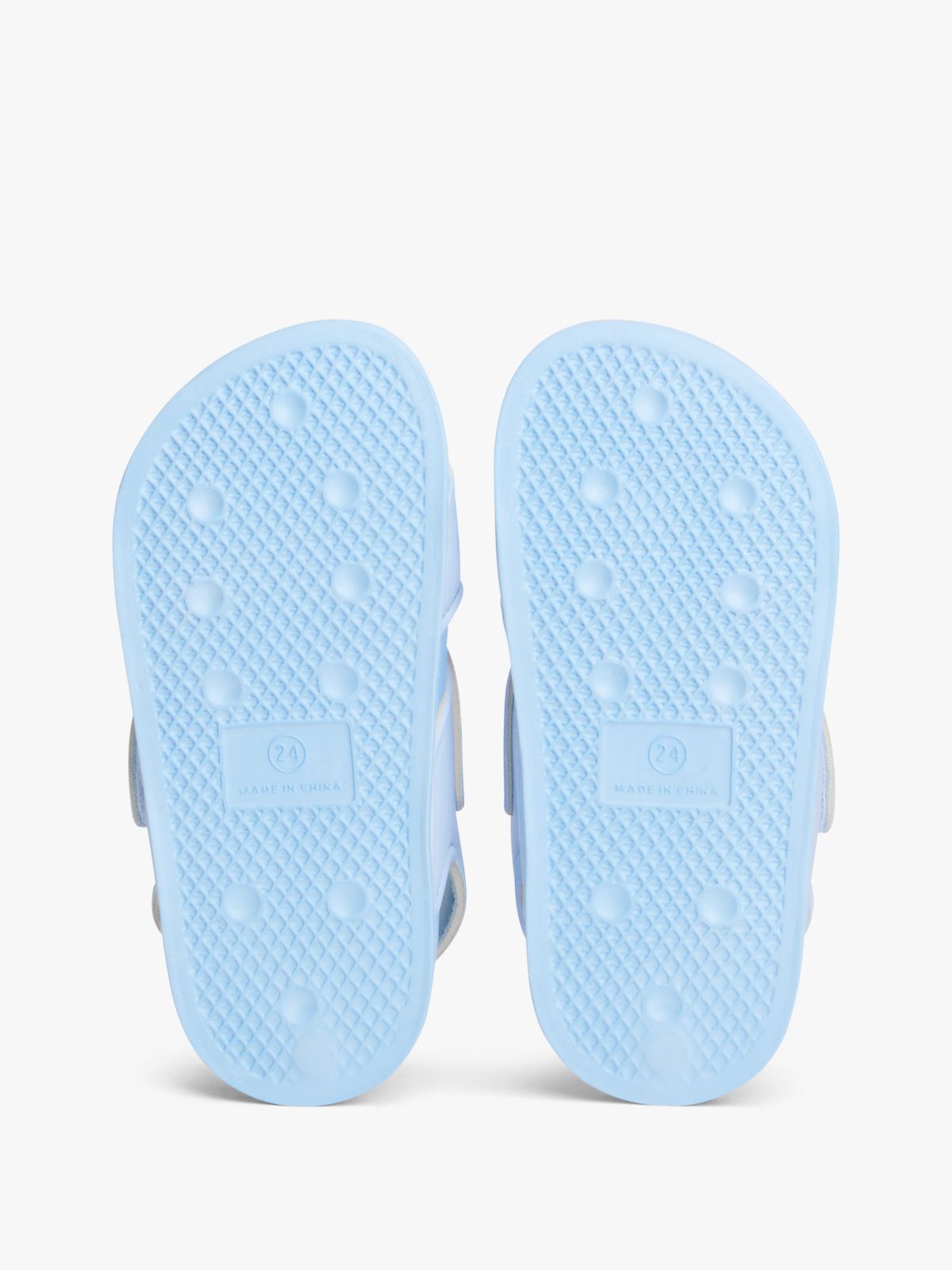 Logo Double Hook And Loop Sandals — Blue