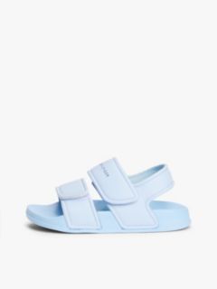 Logo Double Hook And Loop Sandals — Blue 7