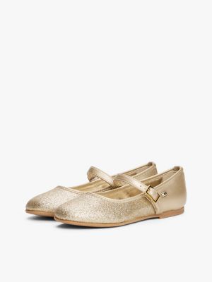 goud mary jane ballerina met glitter voor meisjes - tommy hilfiger