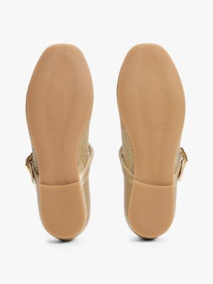 goud mary jane ballerina met glitter voor meisjes - tommy hilfiger