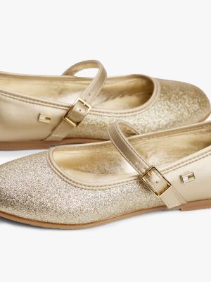 goud mary jane ballerina met glitter voor meisjes - tommy hilfiger