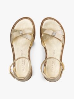Glitter Bow Strap Sandals — Gold 3