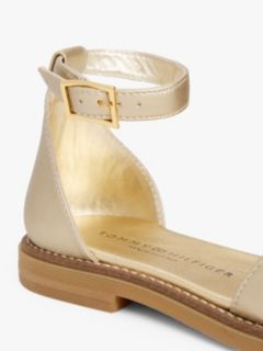 Glitter Bow Strap Sandals — Gold 6