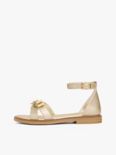 Glitter Bow Strap Sandals — Gold 7