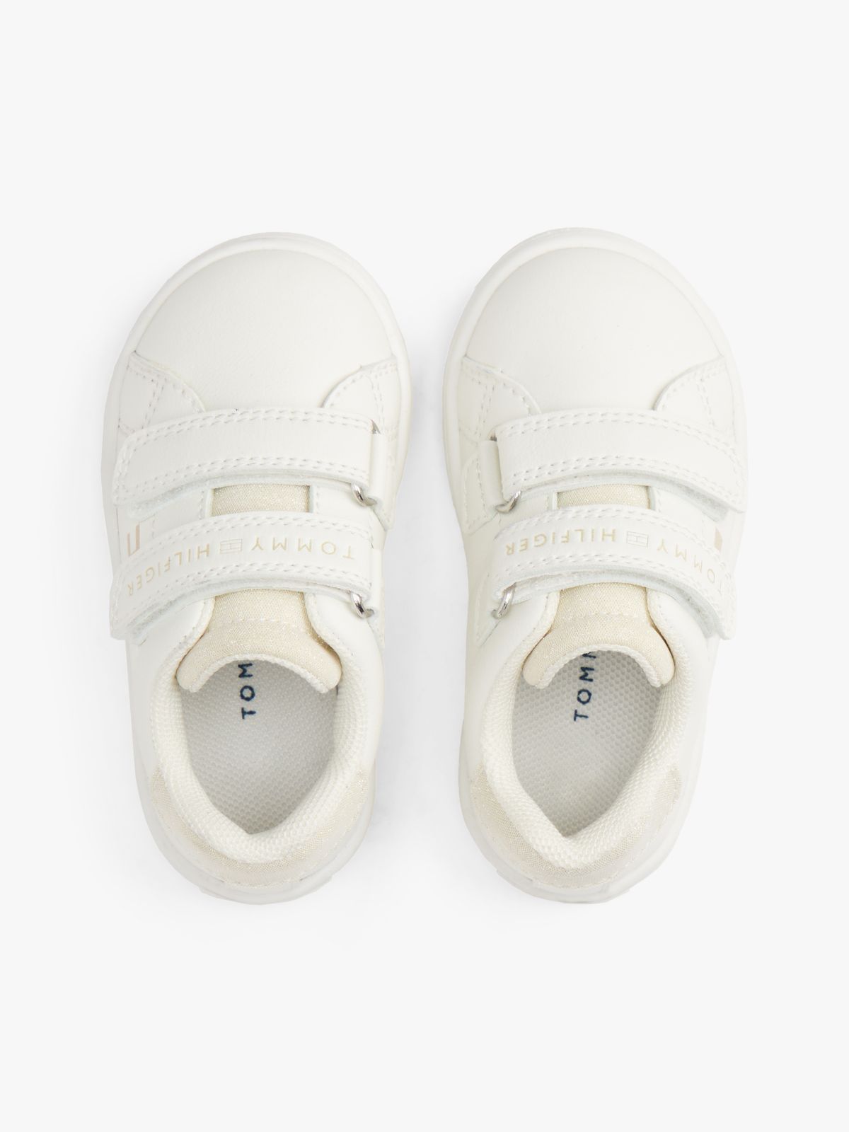 Glitter Flag Hook And Loop Trainers — White