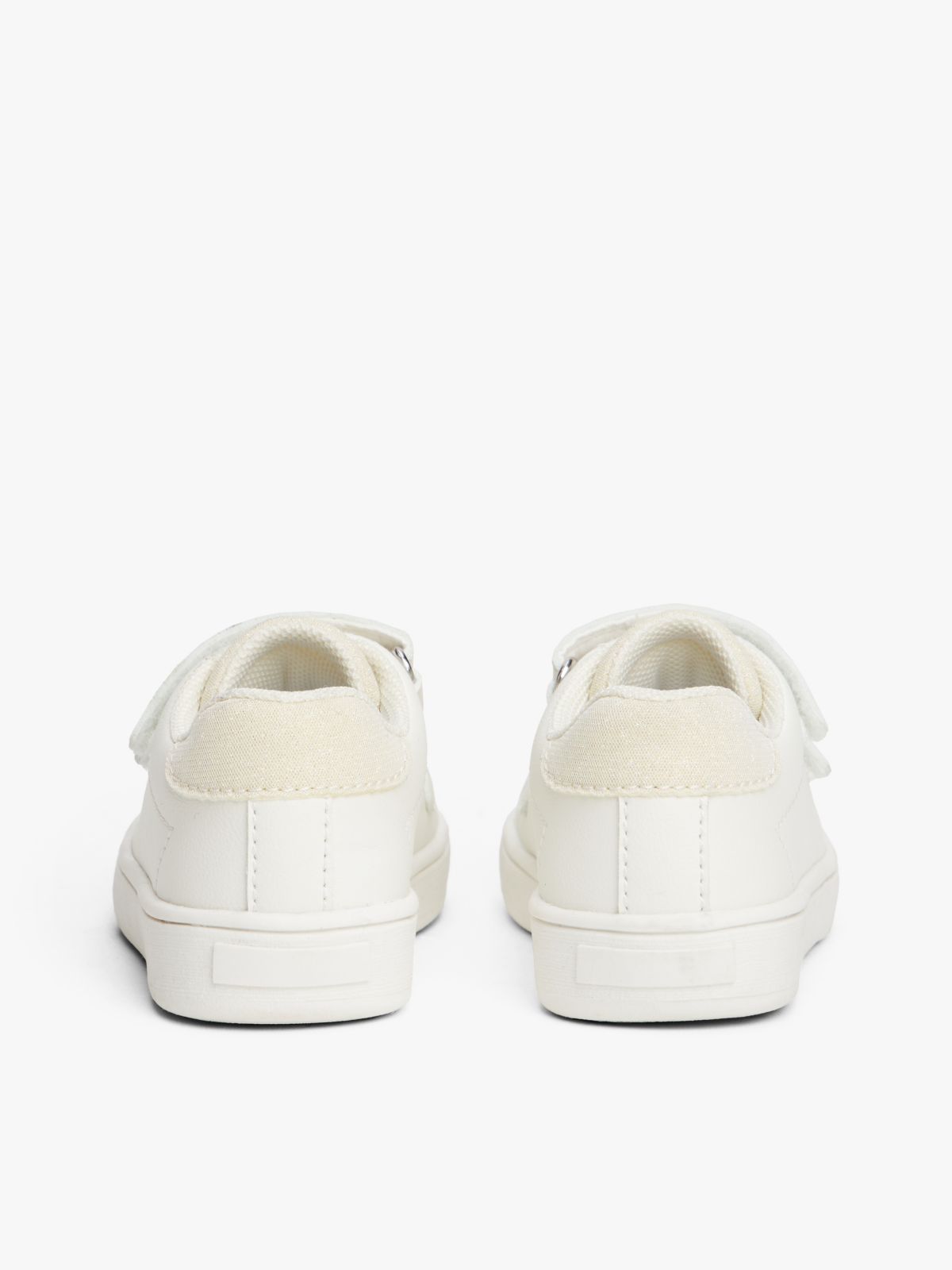 Glitter Flag Hook And Loop Trainers — White