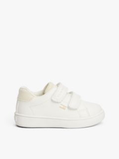 Glitter Flag Hook And Loop Trainers — White 1