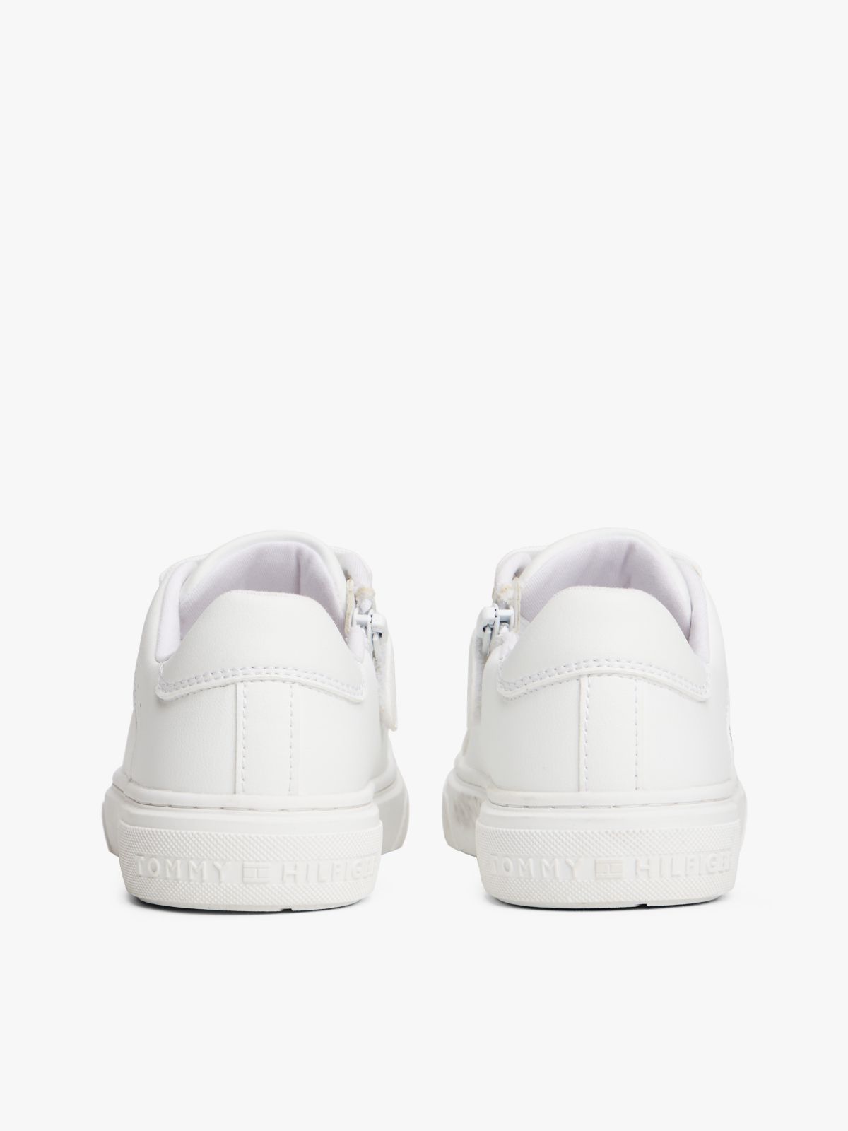 Metallic Trim Lace-Up Trainers — White