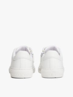 Metallic Trim Lace-Up Trainers — White 4