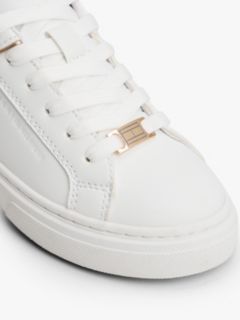 Metallic Trim Lace-Up Trainers — White 6