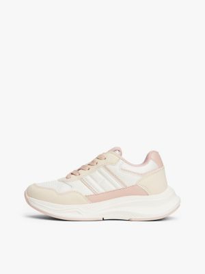 wit chunky sneaker met mesh paneel voor meisjes - tommy hilfiger