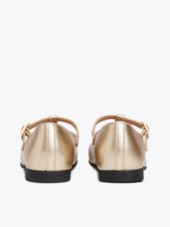 Metallic T-Bar Ballerinas — Gold 4