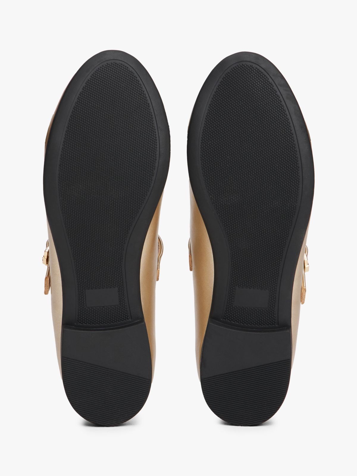 Metallic T-Bar Ballerinas — Gold