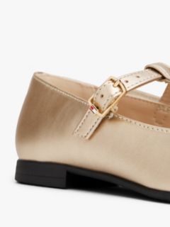Metallic T-Bar Ballerinas — Gold 6