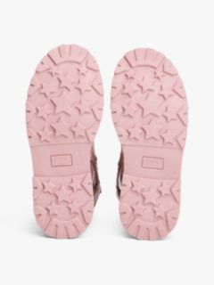 Patent Cleat Lace-Up Ankle Boots — Pink 5