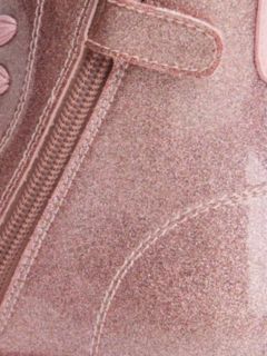 Patent Cleat Lace-Up Ankle Boots — Pink 6