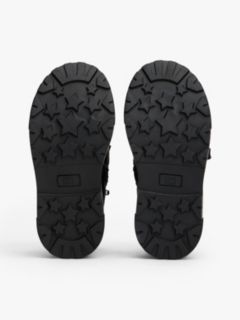 Knit Cuff Cleat Ankle Boots — Black 5