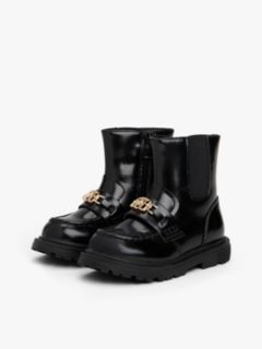 Horsebit Cleat Zip-Up Chelsea Boots — Black 2