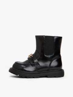 Horsebit Cleat Zip-Up Chelsea Boots — Black 7