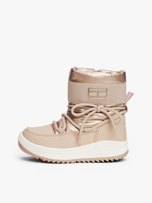 gold waterproof fine cleat snow boots for girls tommy hilfiger