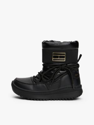 black waterproof fine cleat snow boots for girls tommy hilfiger