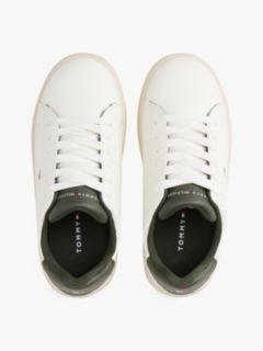 Flag Embroidery Lace-Up Trainers — White 3