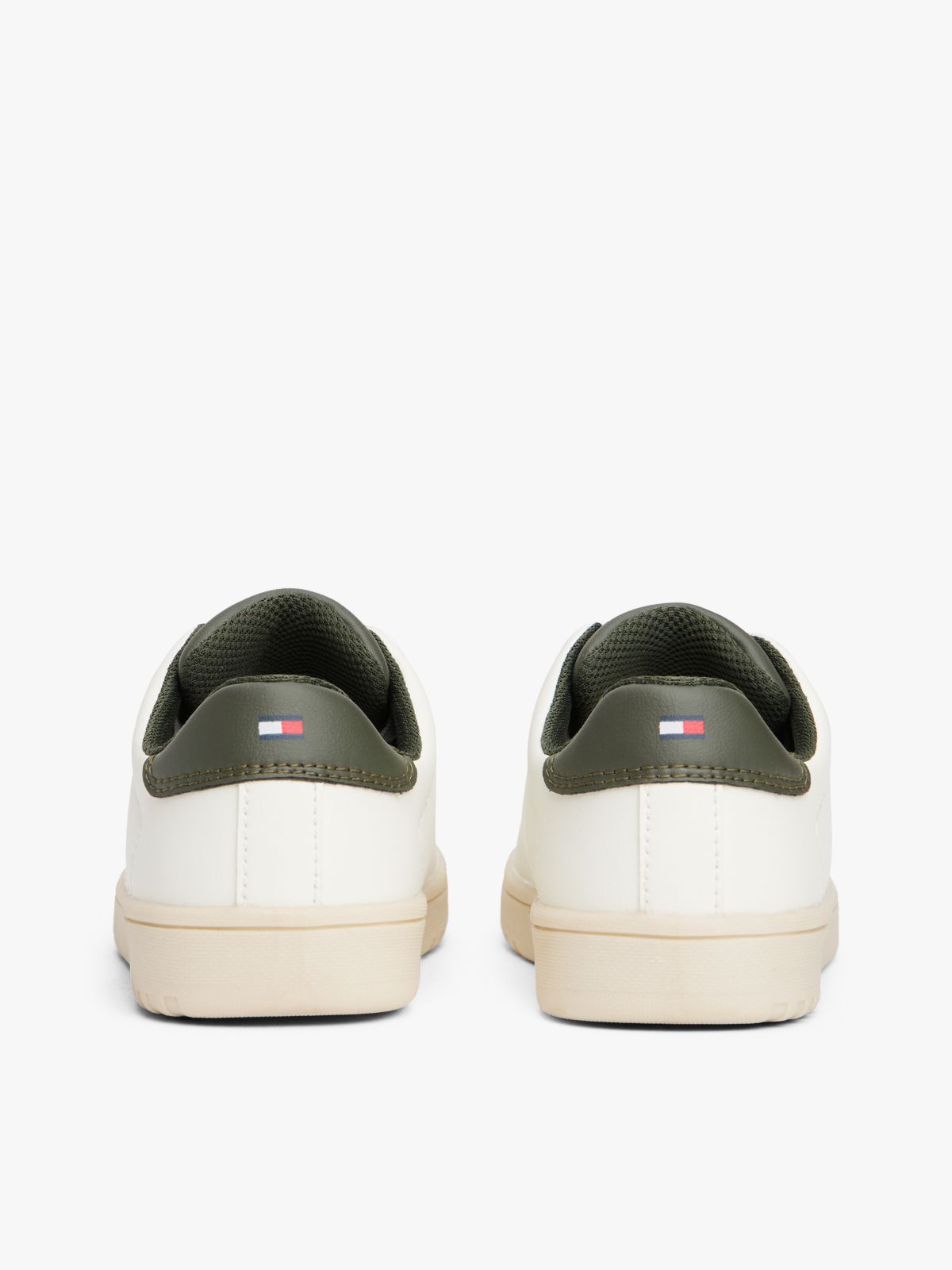 Flag Embroidery Lace-Up Trainers — White