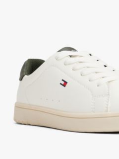 Flag Embroidery Lace-Up Trainers — White 6