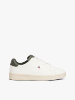 Flag Embroidery Lace-Up Trainers — White 1