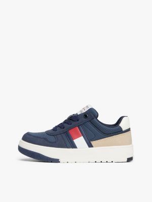 zapatillas color block con cremallera y logo azul de diseño inclusivo infantil tommy hilfiger