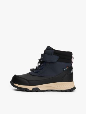 schwarz rutschhemmender ankle boot mit fleece-futter für gender-inclusive kinder - tommy hilfiger