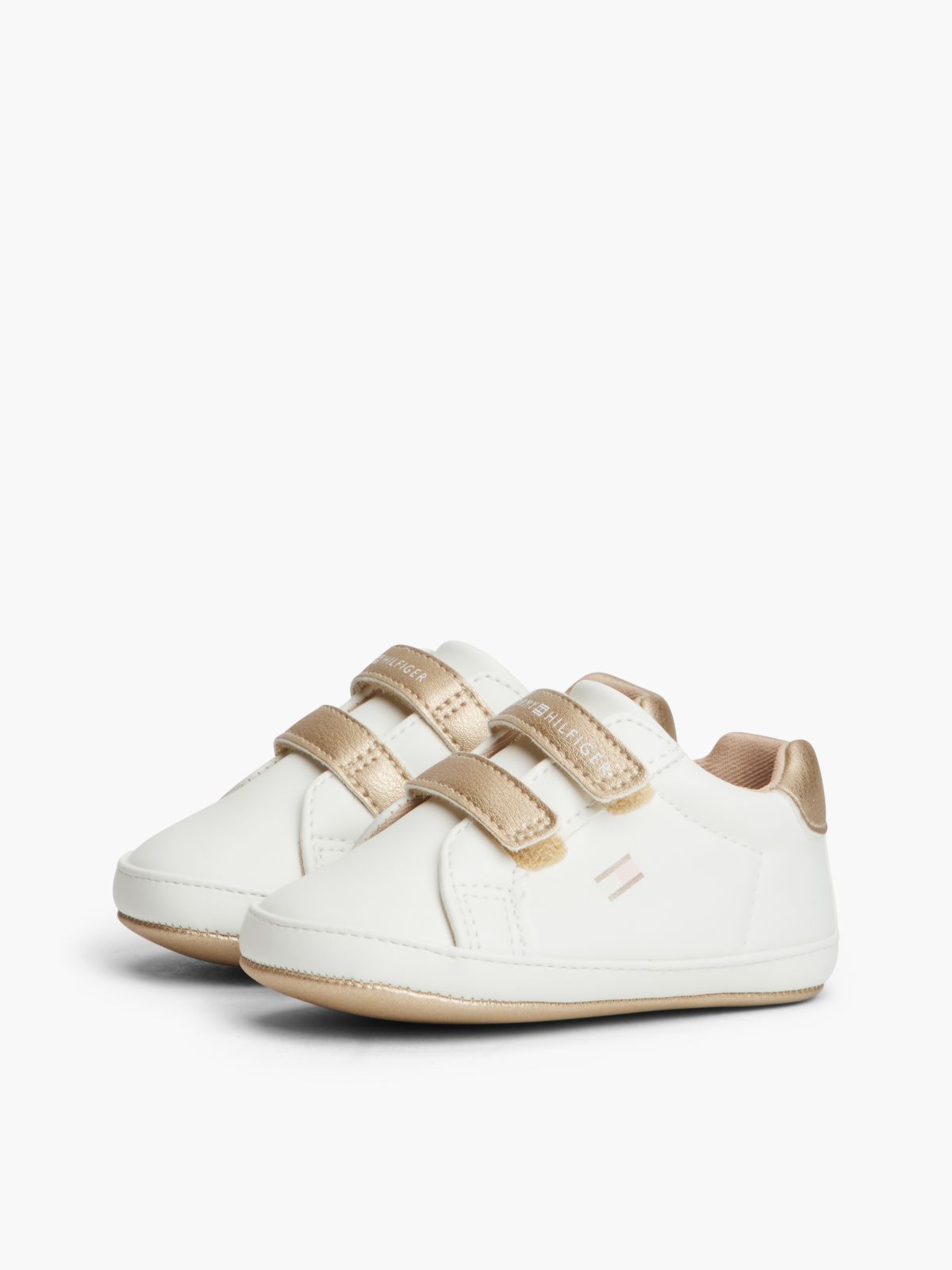 Tonal Flag Metallic Trainers — White