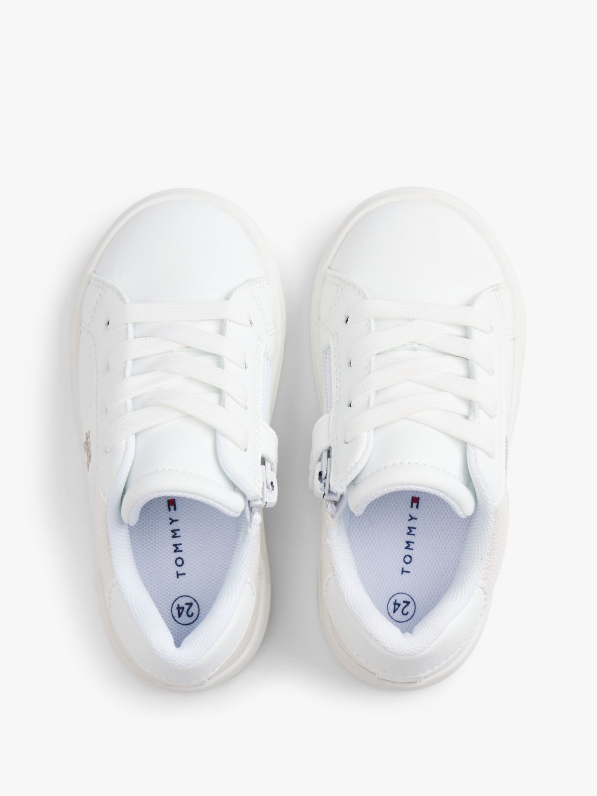 TH Monogram Zip Trainers — White