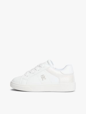 white th monogram zip trainers for girls tommy hilfiger