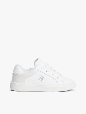 white th monogram zip trainers for girls tommy hilfiger