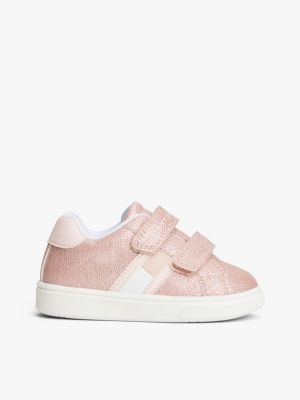 pink tonal flag glitter trainers for girls tommy hilfiger