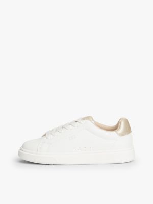 white tonal flag two-tone trainers for girls tommy hilfiger