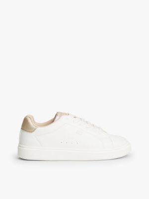 baskets bicolores à drapeau ton sur ton white pour filles tommy hilfiger