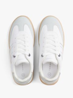 Metallic Flag Mixed Texture Trainers — White 3