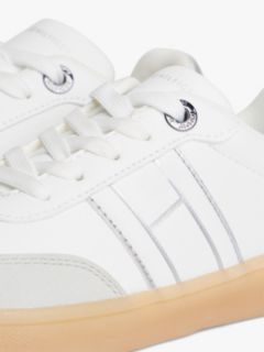 Metallic Flag Mixed Texture Trainers — White 6
