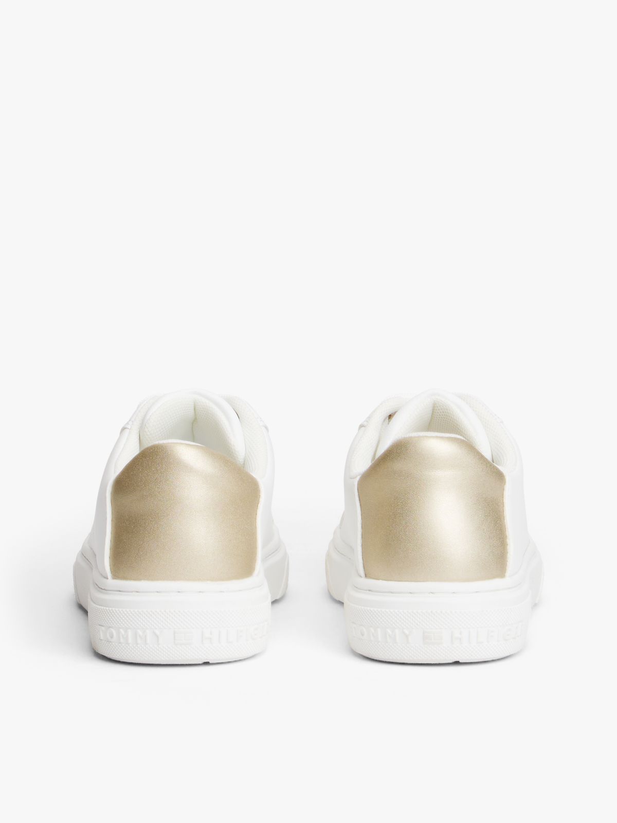 Flag Charm Metallic Trainers — White
