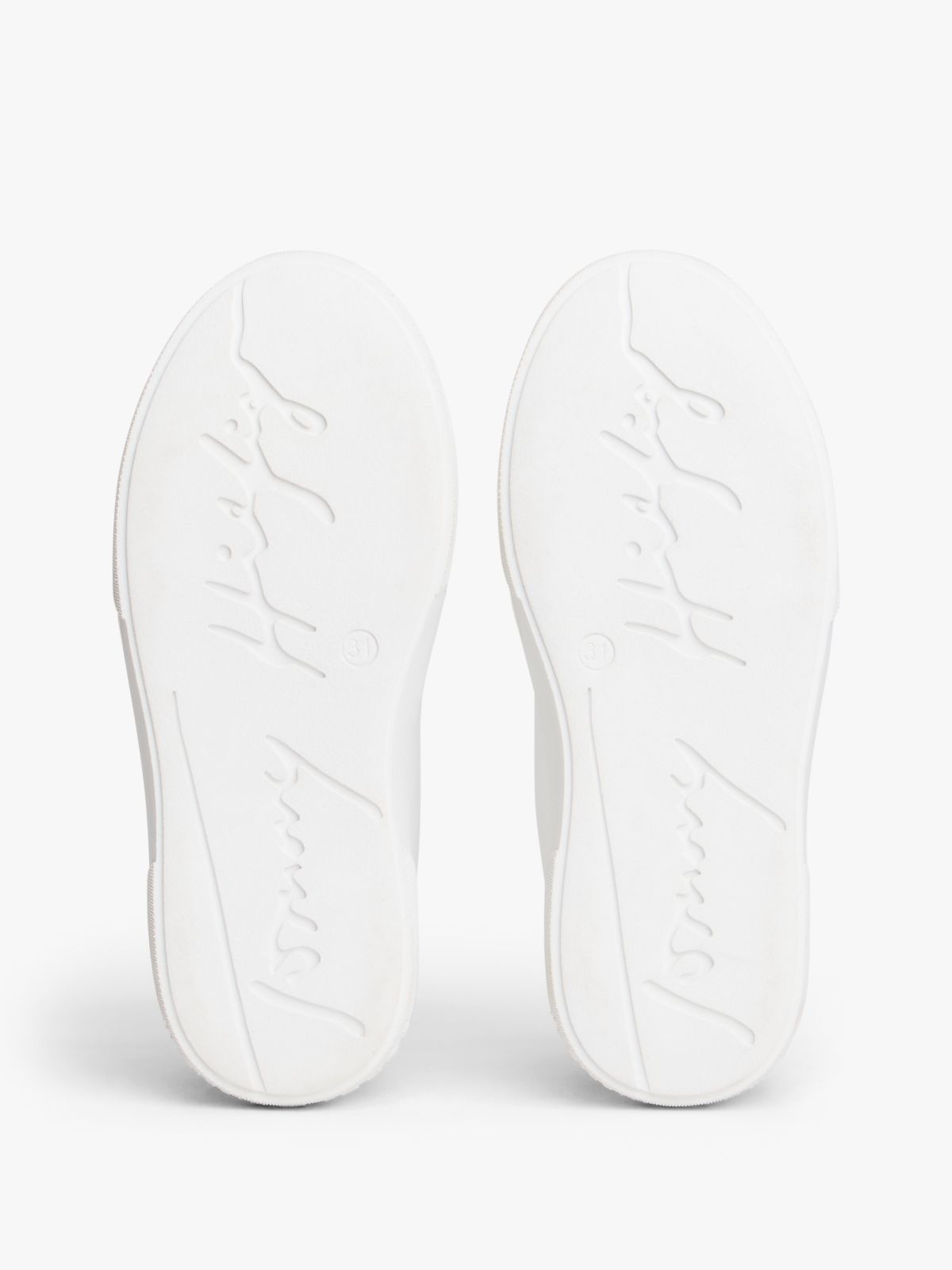 Flag Charm Metallic Trainers — White