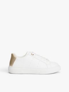 Flag Charm Metallic Trainers — White 1