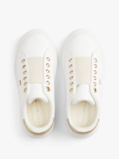 Metallic Flag Slip-On Trainers — White 3