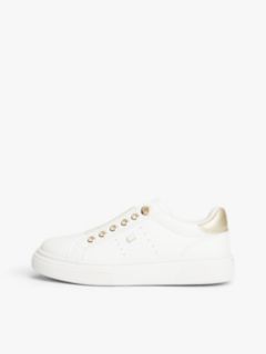 Metallic Flag Slip-On Trainers — White 7
