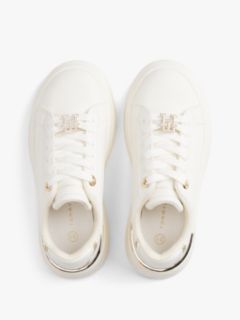 TH Monogram Plaque Platform Trainers — White 3