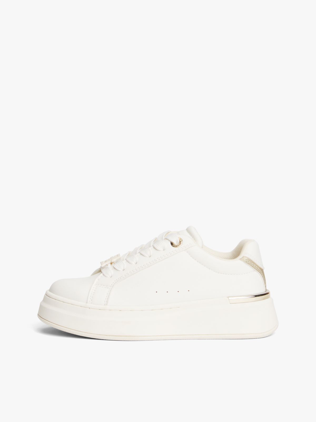 TH Monogram Plaque Platform Trainers — White